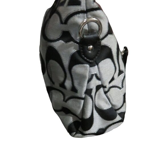 COACH 2013 Daisy Mia Signature C canvas & leather Black & Gray Metallic Satchel - Picture 5 of 12